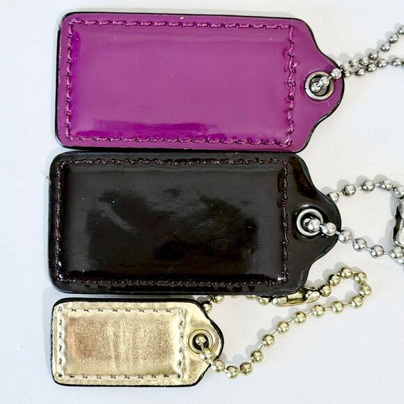 3 Coach Hang Tag Replacement 2.5" Fuschia/Pink/Purple Black Gold Bundle - Picture 5 of 5